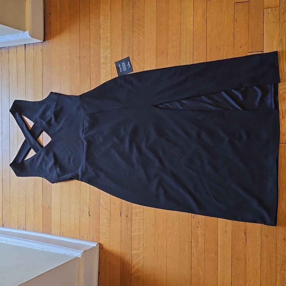 NWT, Lulus, Halter Criss-Cross Back Maxi Dress, Black, Women's XL